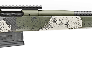 Springfield Model 2020 Waypoint 6.5MM Creedmoor, 22" Carbon Fiber Barrel, SA Radial Brake, Green, Mil-Spec Green Cerakote, Evergreen Camo Adj Carbon Fiber Stock M-LOK, TriggerTech Adj Trigger, AICS 5rd Mag