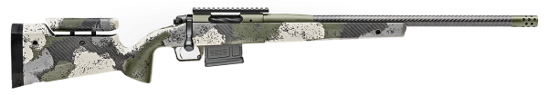 Springfield Model 2020 Waypoint 6.5MM Creedmoor, 22" Carbon Fiber Barrel, SA Radial Brake, Green, Mil-Spec Green Cerakote, Evergreen Camo Adj Carbon Fiber Stock M-LOK, TriggerTech Adj Trigger, AICS 5rd Mag