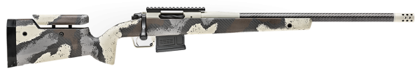 Springfield Model 2020 Waypoint 6.5MM Creedmoor, 22" Carbon Fiber Barrel, SA Radial Brake, Tan, Desert Verde Cerakote, Ridgeline Camo Adj Carbon Fiber Stock M-LOK, TriggerTech Adj Trigger, AICS 5rd Mag