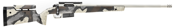 Springfield Model 2020 Waypoint 6.5 PRC, 24" Fluted Stainless Barrel, SA Radial Brake, Tan, Desert Verde Cerakote, Ridgeline Camo Adj Carbon Fiber Stock M-LOK, TriggerTech Adj Trigger, AICS 3rd Mag