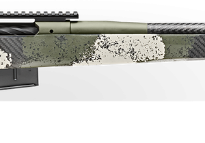 Springfield Model 2020 Waypoint 6.5 PRC, 24" Carbon Fiber Barrel, SA Radial Brake, Green, Mil-Spec Green Cerakote, Evergreen Camo Adj Carbon Fiber Stock M-LOK, TriggerTech Adj Trigger, AICS 3rd Mag