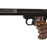 Volquartsen Scorpion .22 LR, 6" Barrel, Target 22 Frame, Brown/Gray Grips, Black Stainless