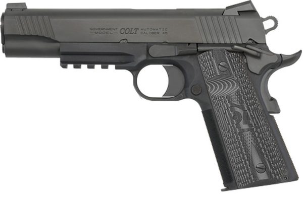 Colt Combat Unit Rail Gun 1911 45 ACP 5" Barrel Novak Sights, G10 Grips 8rd Mag