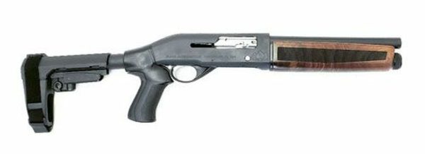 Black Aces Tactical Pro Series S Mini, 12 Gauge, Semi Auto, Tube Fed, 10" Barrel, Black Walnut, 6 Pos Brace