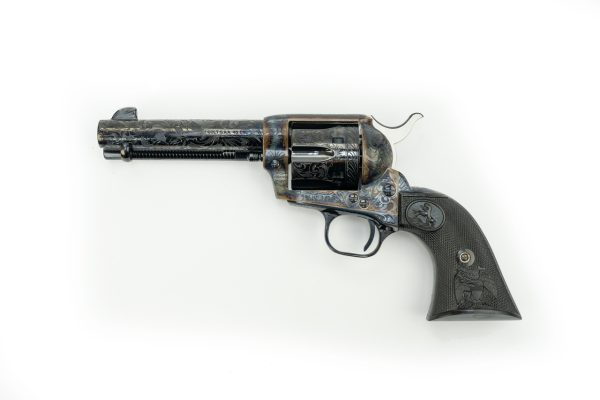 Colt Single Action Army Long Branch 45 Colt, 4.75", Walnut Grip, Polished Steel