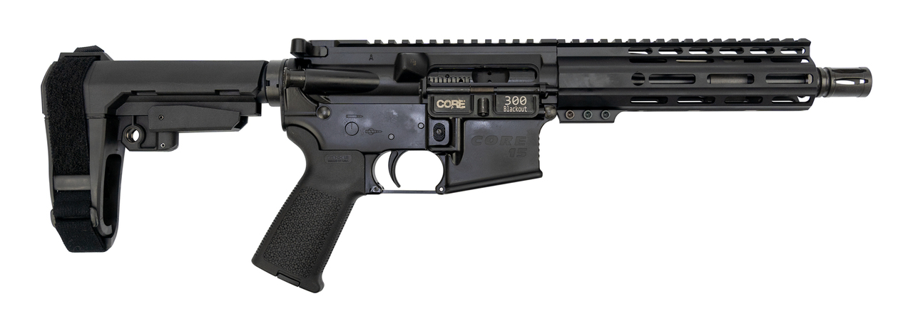 Core 15 Truck Gun AR-15 Pistol .300 Blackout, 7.5" Barrel, SBA3, Black, 30rd