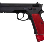 CZ 75 SP-01 9mm, 4.6" Barrel, Black / Red Henning Aluminum Grip/Mag Cap, 22rd