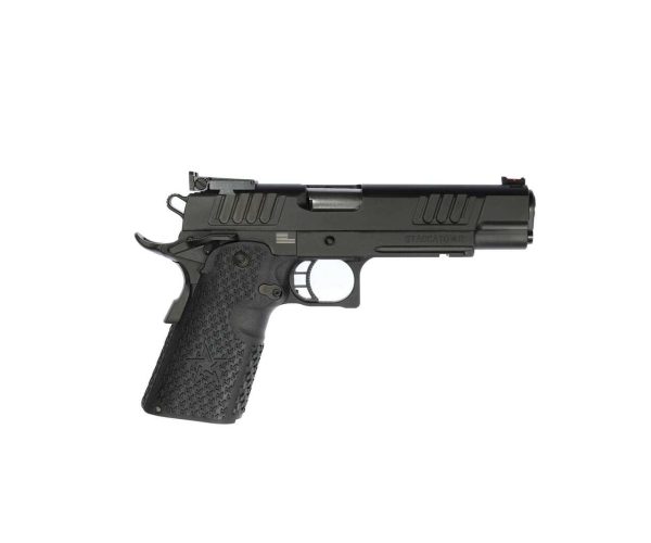 STI Staccato R 9mm, 5" Bushing Barrel, Fiber/Adj. Sights, Black DLC, 3x 10rd