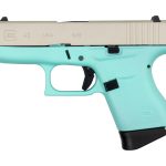 Glock G43 9mm, 3.41" Barrel, 6rd, Aluminum Cerakoted Slide, Robins Egg Blue Frame