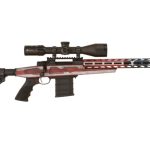 Howa APC Flag Chassis Rifle 6.5 Creedmoor Scope Combo, 16" Threaded Barrel, 4-16x50mm Nikko Stirling Scope, Flag Finish, 10rd