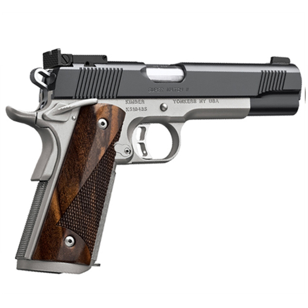 Kimber Super Match II Custom Shop 45 ACP, 5". 8rd, Rosewood Grips, Stainless Steel