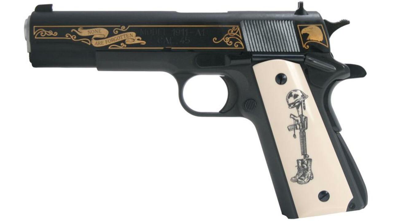 Springfield 1911-A1 Battlefield Cross Limited Edition 45 ACP Ivory-style Grips Plus extra Springfield Grips