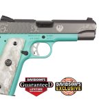 Ruger SR1911 Commander 9mm, 4.25" Barrel, Lightweight Robin Egg/SS Finish, 9rd Mag