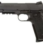 SIG 1911 45 ACP 4.9In TAC OPS BLK SAO Siglite Ergo XT Grip (4) 8RD Steel MAG Rail Threaded (.578X28 RH)