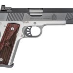 Springfieldngfield, Ronin, Semi-automatic, 1911, Full Size, 10MM, 5" Barrel, Blued Slide, Wood Grips, Stainless Frame, Fiber Optic Front Sight, 1 Mag, 8Rd