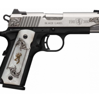 Browning 1911 380 ACP 3.62″ Barrel 8 Rounds White Pearl S/S Engraved FS