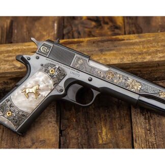 Colt Firearms Aztec Jaguar Knight Polished Blued .38 Super 5-inch 9Rds – 1 of 400!
