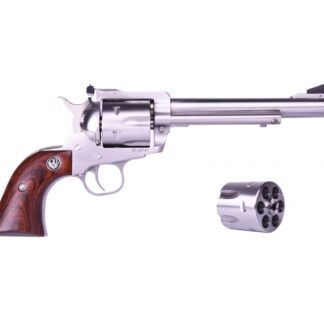 Ruger BLKHAWK CONV Brushed Stainless Steel / Rosewood 10MM/40SW 6.5-inch 6rd Single Action Black Front Sight / Adj Rear