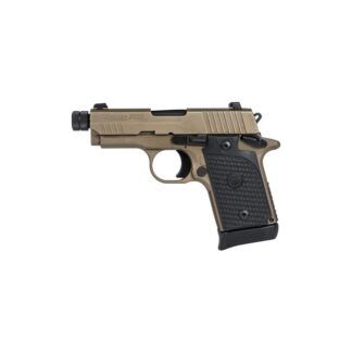 Sig Sauer P938 Emperor Scorpion Flat Dark Earth 9mm Luger 3.5 Inch 6 Rounds Black Hogue G10 Piranha Grip