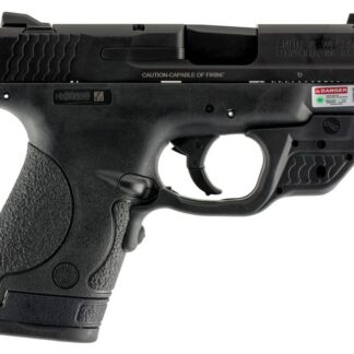 Smith and Wesson M&P9 Shield Black 9mm 3.1-inch 7Rd Crimson Trace Green Laserguard