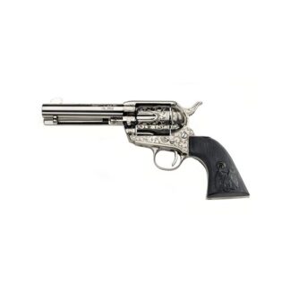 Taylors & Co. Outlaw Legacy Nickel Engraved Revolver .45 LC 4.75 inch 6 rd PVC Grip