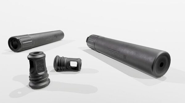 3D model AAC Titan-QD Fast-Attach 338LM Silencer and Muzzle Brake VR