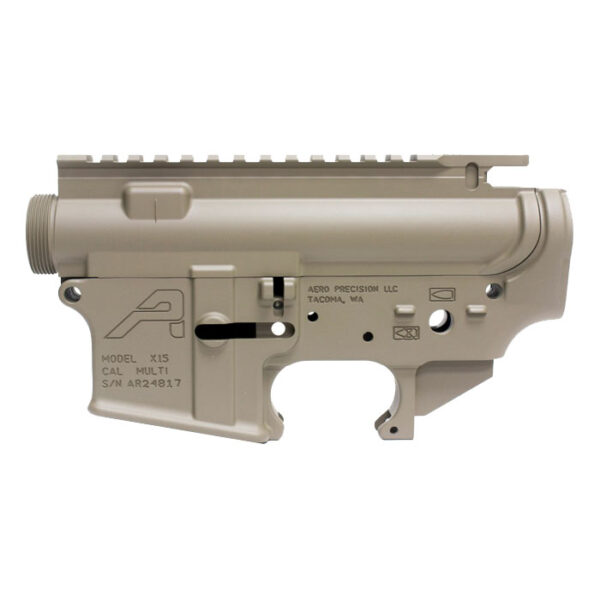 Aero Precision AR15 Stripped Upper/Lower Receiver Set - FDE - Top Gun