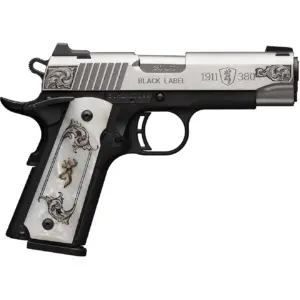 Browning 1911-380 Black Label Medallion Stainless Engraved 3DT .380 ACP