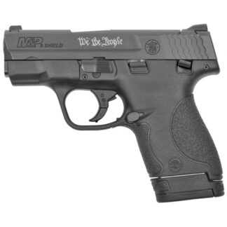 Smith and Wesson M&P9 Shield Black 9mm 3.1″ Barrel 8-Rounds with “We The People” Engraving