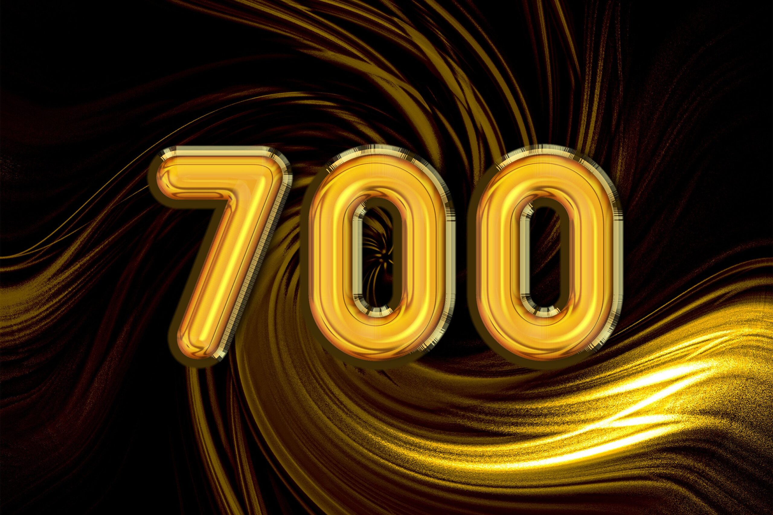 3d Rendering of Alphabet Gold Number 700 Graphic by Ju Design